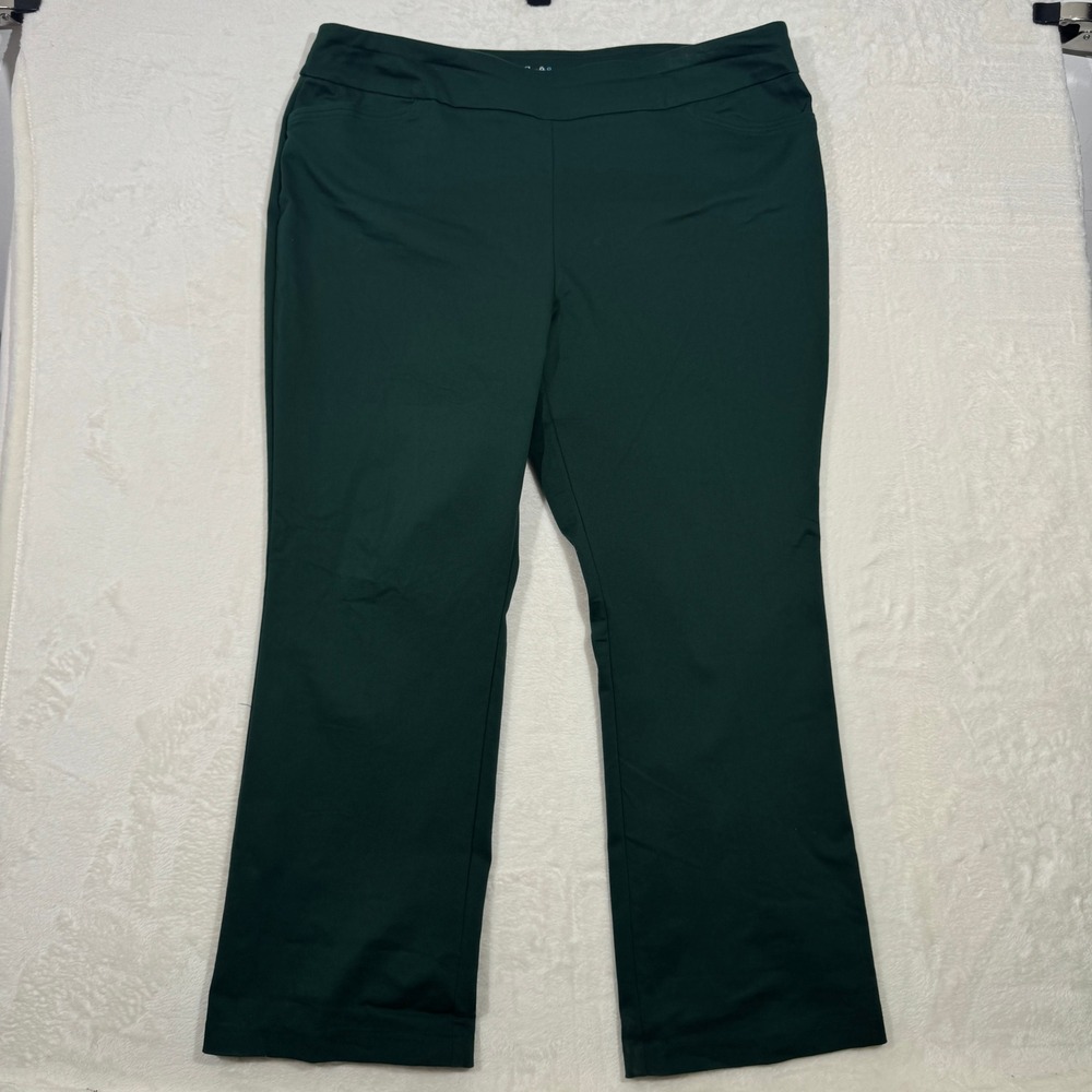 Croft & Barrow Pants Womens 22W Green Effortless Stretch Pull On Career Trousers